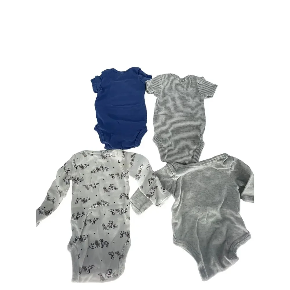 Carters Rene Rofe Lot Bundle 4 Bodysuits Baby Boy Newborn 0-3 Months